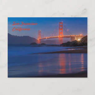 Cartão Postal Ponte Golden Gate de São Francisco ao pôr do sol