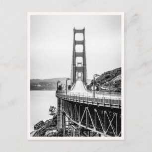Cartão Postal Ponte Golden Gate de São Francisco Preto e Branco