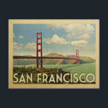 Cartão Postal Ponte Golden Gate de São Francisco Viagem Vintage<br><div class="desc">Design de São Francisco em estilo Viagem Vintage com a Ponte Golden Gate.</div>