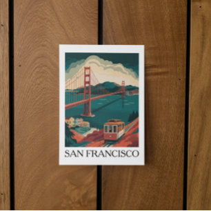 Cartão Postal Ponte Golden Gate Viagens Vintage São Francisco