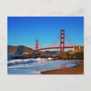 Cartão Postal Ponte Golden Gate vista aproximada da Baker Beach