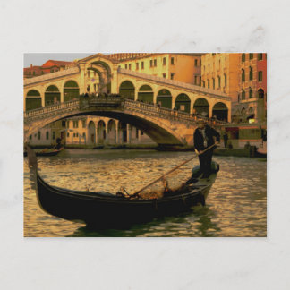 Cartão Postal Ponte Gondolier e Rialto, Veneza