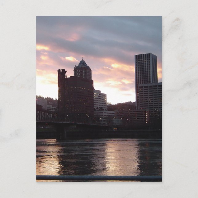 Cartão Postal Ponte Hawthorne Portland Skyline (Frente)