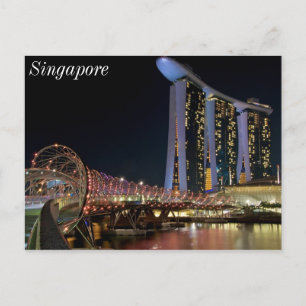 Cartão Postal Ponte Helix de Cingapura em Marina Bay Sands
