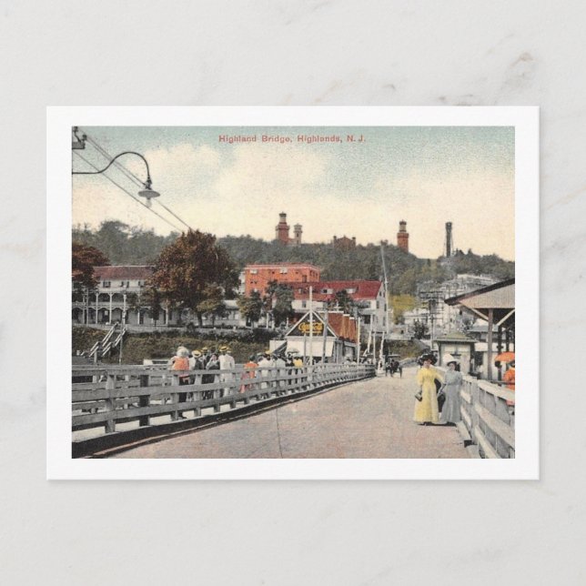Cartão Postal Ponte, Highland, Nova Jersey, Vintage (Frente)