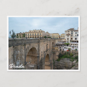 Cartão Postal Ponte histórica antiga em Ronda, Espanha