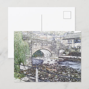 Cartão Postal Ponte histórica de carga em Hebden Bridge