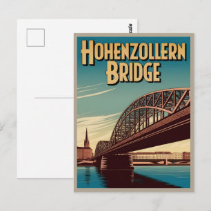 Cartão Postal Ponte Hohenzollern Vintage colônia alemanha presen