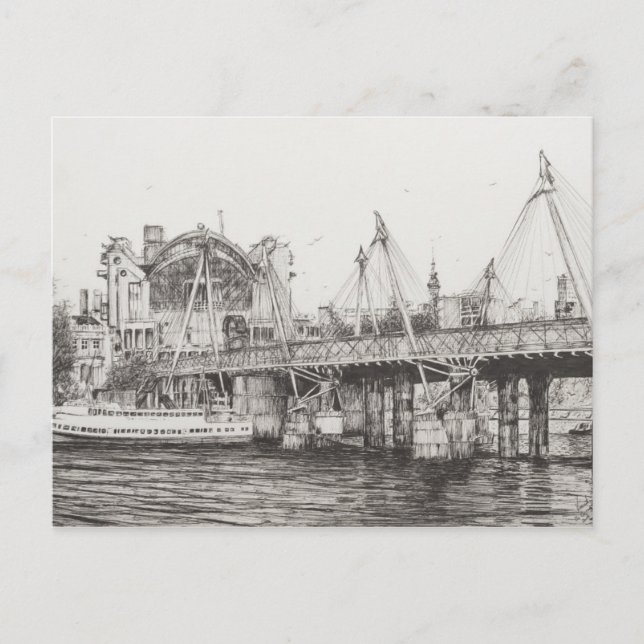 Cartão Postal Ponte Hungerford Londres 30/10/2006 (Frente)