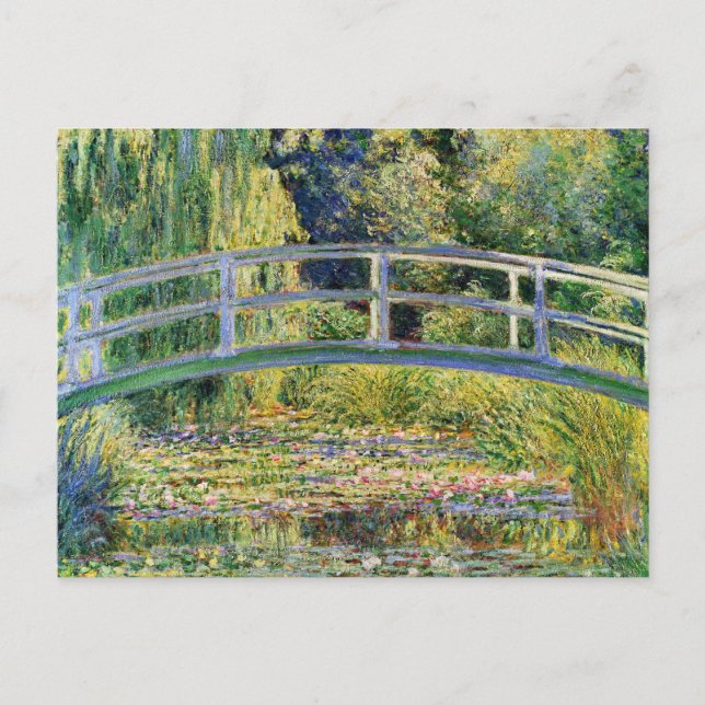 Cartão Postal Ponte Japonesa Monet com Cartão-Postal de Lírios Á (Frente)