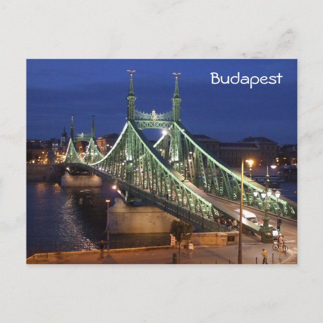 Cartão Postal Ponte Liberdade por noite - Budapeste (Frente)