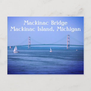 Cartão Postal Ponte Mackinac Ilha Mackinac Michigan