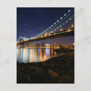 Cartão Postal Ponte Manhattan à noite
