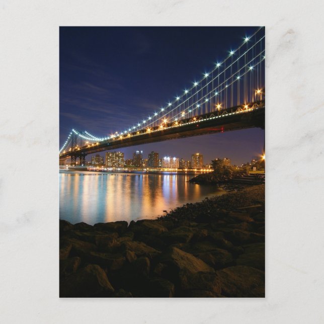 Cartão Postal Ponte Manhattan à noite (Frente)