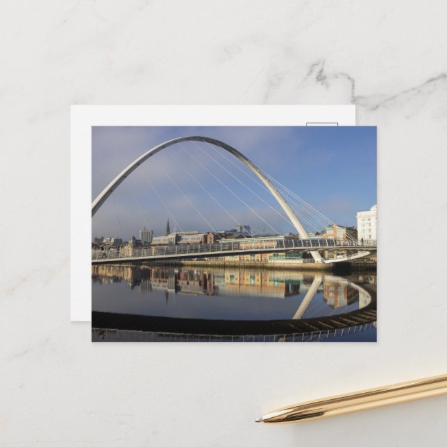 Cartão Postal Ponte Millennium, Gateshead, Reino Unido (Frente/Verso In Situ)
