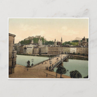 Cartão Postal Ponte municipal, Salzburgo, Fotografia rara Austro