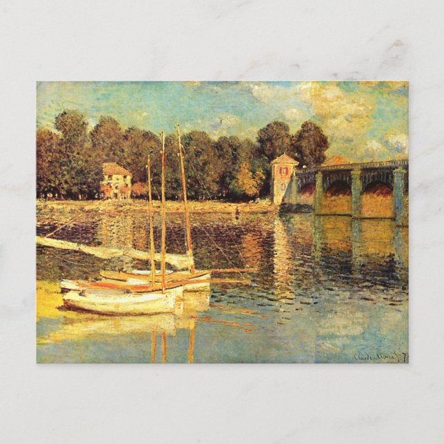 Cartão Postal Ponte no Argenteuil Claude Monet (Frente)