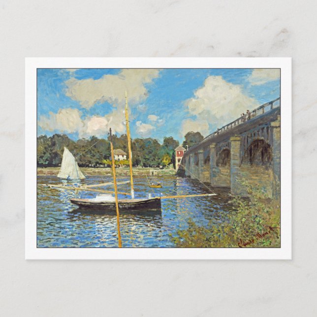 Cartão Postal Ponte no Argenteuil por Claude Monet (Frente)