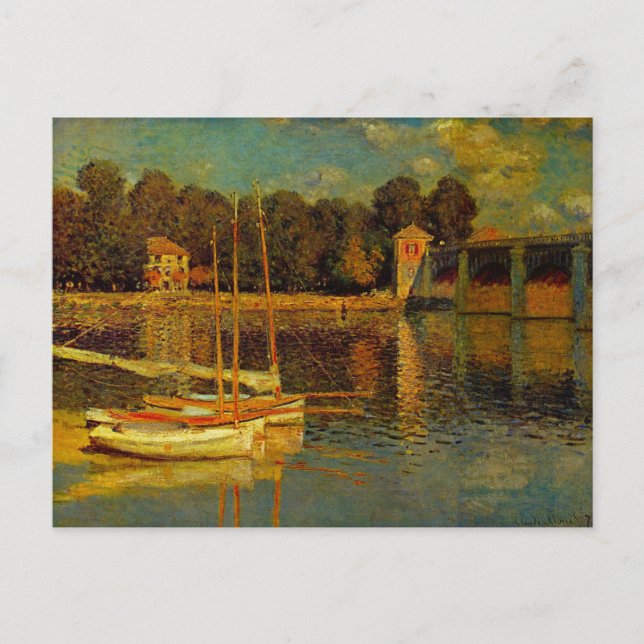 Cartão Postal Ponte no Argenteuil por Claude Monet (Frente)