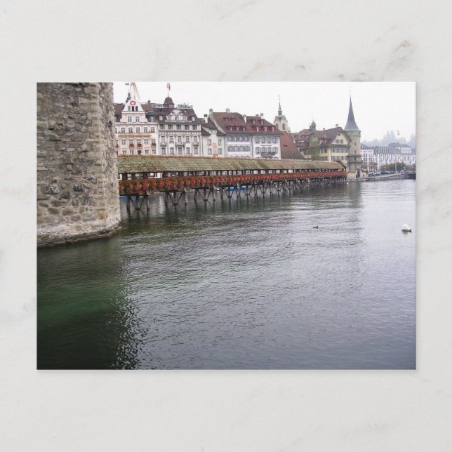 Cartão Postal Ponte no Interlocken (Frente)