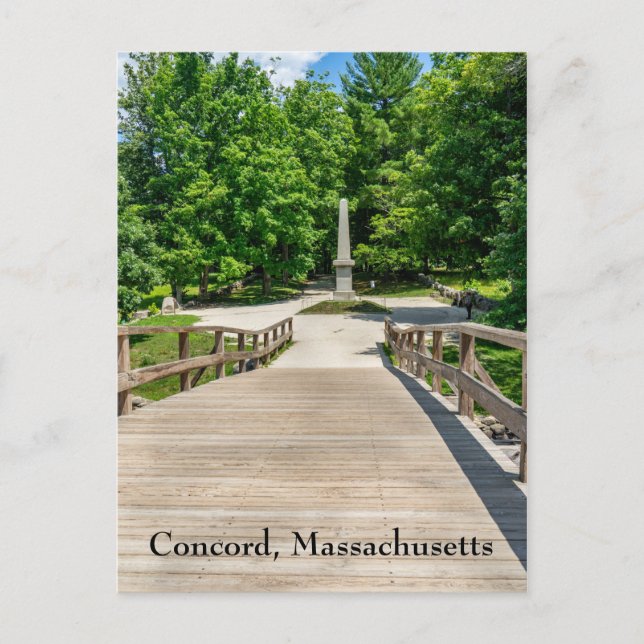Cartão Postal Ponte Norte Antiga em Concord (Frente)