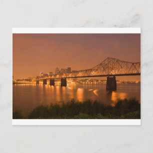 Cartão Postal Ponte Noturno de Louisville Kentucky Bridge Rio Oh