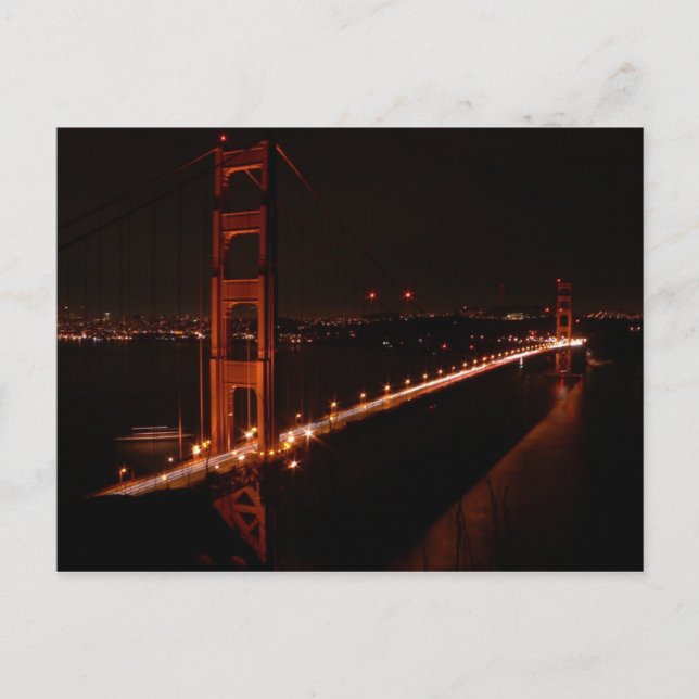 Cartão Postal Ponte ouro Portão à Noite (Frente)