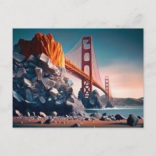 Cartão Postal Ponte ouro-Portão em San Fran, Arte Digital