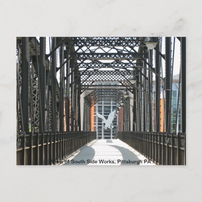 Cartão Postal Ponte para o South Side Works, Pittsburgh PA (Frente)