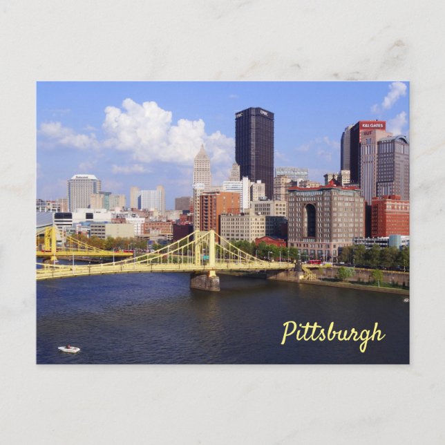 Cartão Postal Ponte Pittsburgh Skyline Alegheny River Clemente (Frente)