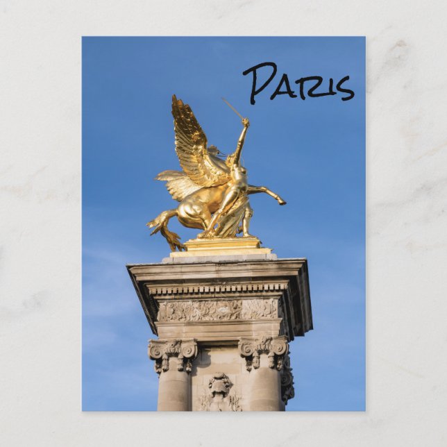 Cartão Postal Ponte Pont Alexandre - Paris, França (Frente)