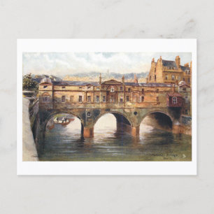 Cartão Postal Ponte Pulteney vintage, Bath, Inglaterra