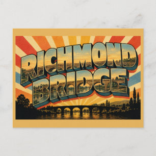 Cartão Postal Ponte Richmond TAS Arte de Viagem Vintage