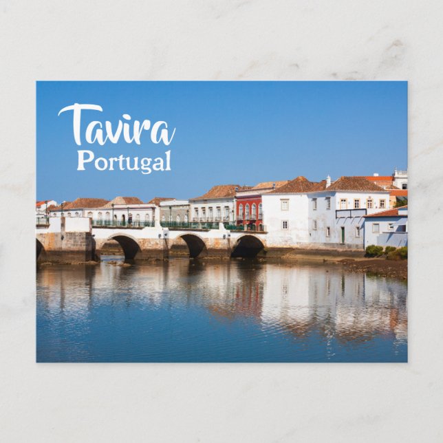 Cartão Postal Ponte romana Elegante Portugal em Tavira (Frente)