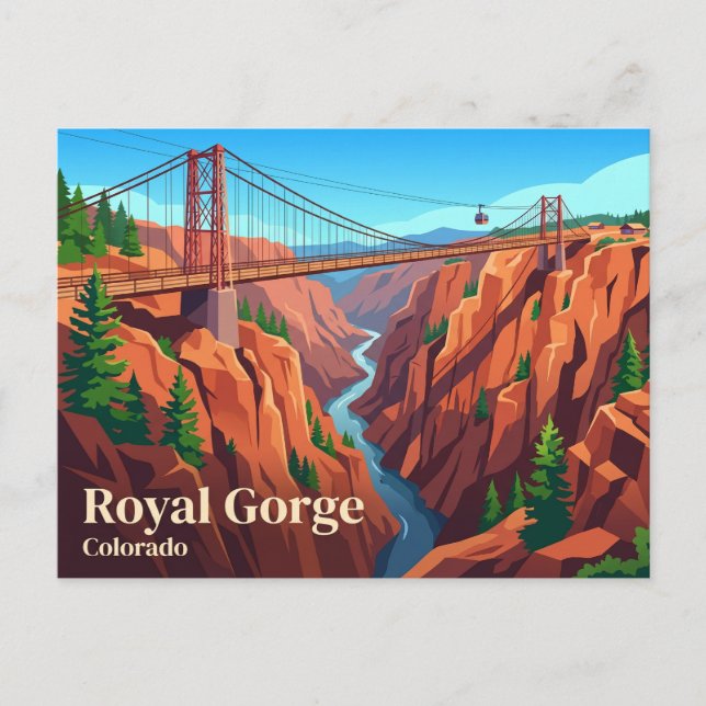 Cartão Postal Ponte Royal Gorge e Parque EUA (Frente)