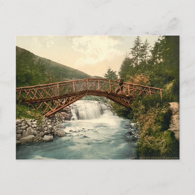 Cartão Postal Ponte rustica em Glenariff. Co. Antrim, Irlanda (Frente)