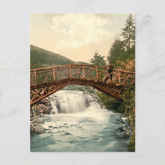 Cartão Postal Ponte rustica em Glenariff. Co. Antrim, Irlanda (Frente)