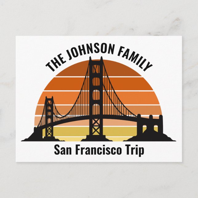 Cartão Postal Ponte San Francisco Sunset Personalizada (Frente)