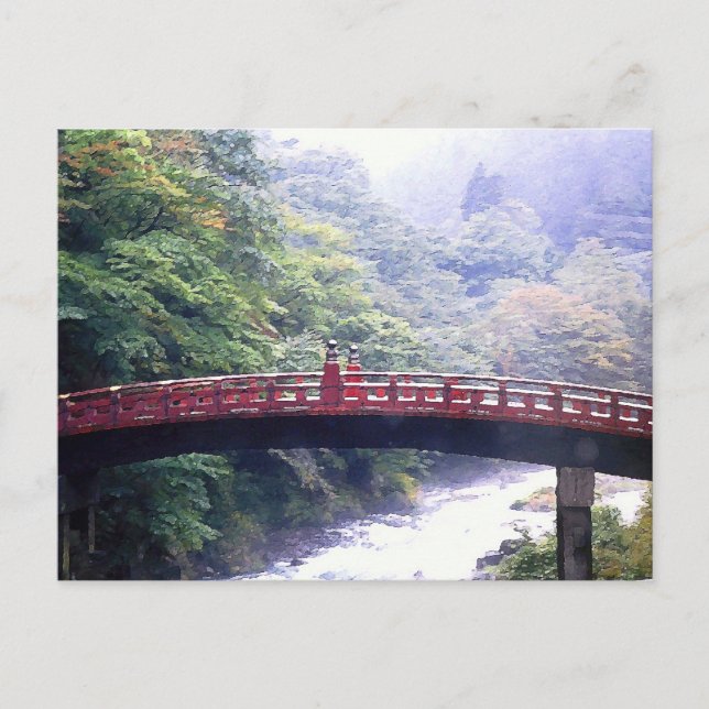 Cartão Postal Ponte Shinkyo Nikko Japão (Frente)