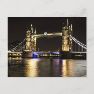 Cartão Postal Ponte Skyline Night Postcard de Londres