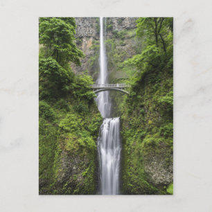 Cartão Postal Ponte sobre paisagem de cascata