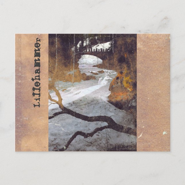Cartão Postal Ponte sobre uma Corrente Congelada por Alexandra C (Frente)