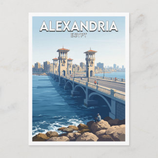Cartão Postal Ponte Stanley Alexandria Egito Lembrança de Viagem