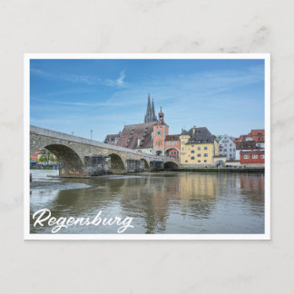 Cartão Postal Ponte Stone em Regensburg, Alemanha