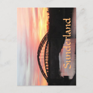Cartão Postal Ponte Sunset sobre Sunderland Wearmouth