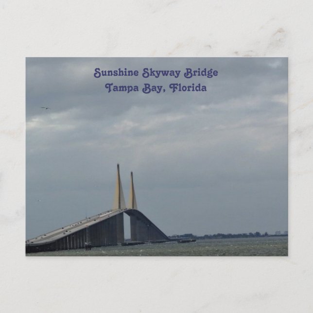 Cartão Postal Ponte Sunshine Skyway Tampa Bay, FL. Postar placa (Frente)