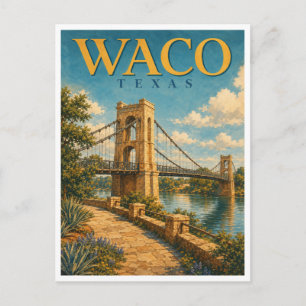 Cartão Postal Ponte Suspensa Waco Texas GeoSaga