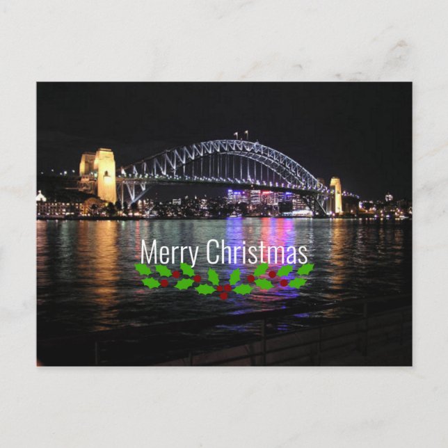 Cartão Postal Ponte Sydney Harbor - Feliz Natal! (Frente)