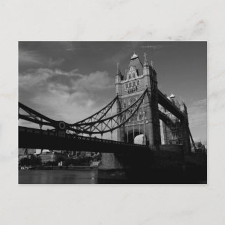 Cartão Postal ponte torre preto e branco