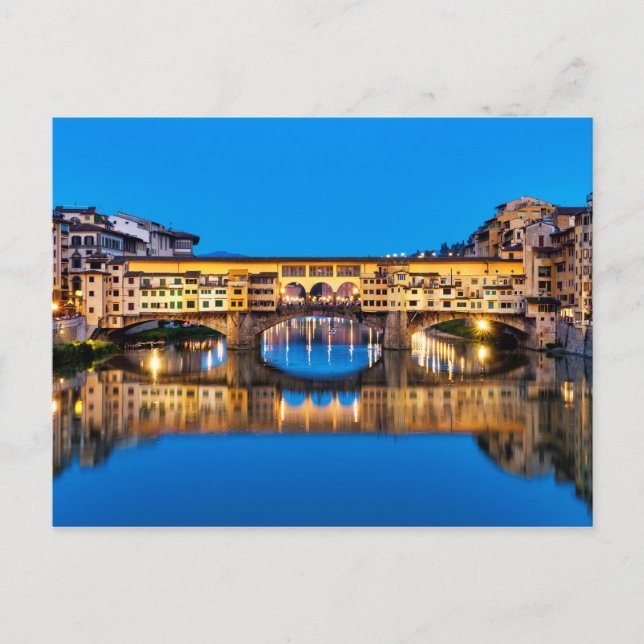 Cartão Postal Ponte Vecchio à noite (Frente)